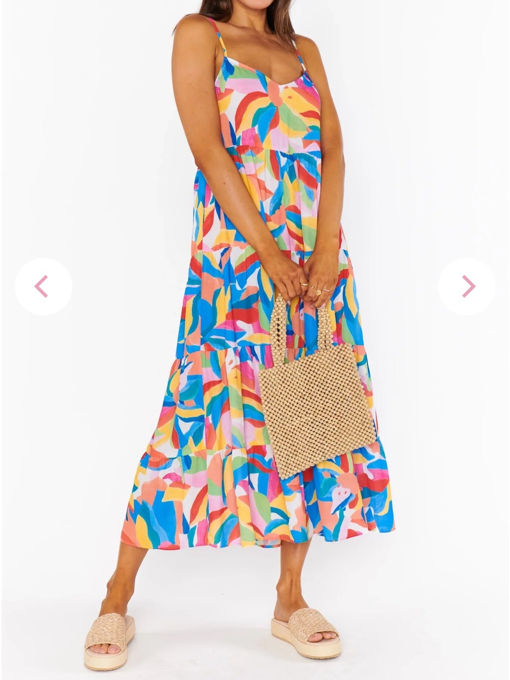 Show Me Your Mumu Caroline Maxi Dress SM Rainbow Pop Resort Wear Beach Pockets
